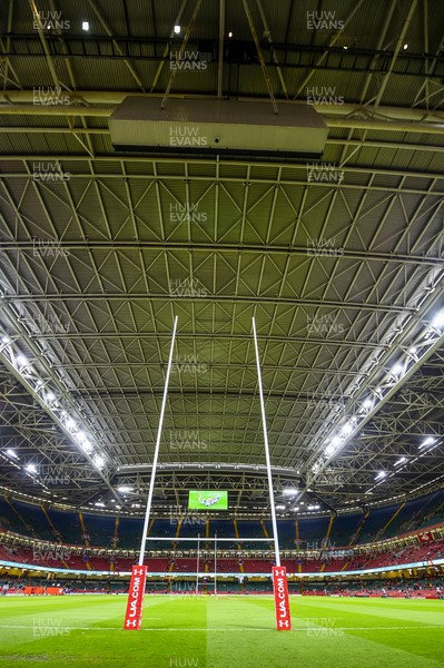 310819 - Wales v Ireland, Under Armour Summer Series - RWC Warmup - A closed stadium roof at the Principality Stadium 