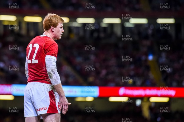 310819 - Wales v Ireland, Under Armour Summer Series - RWC Warmup - Rhys Patchell of Wales look on 