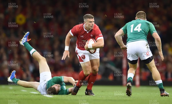 310819 - Wales v Ireland - Under Armour Series - Scott Williams of Wales is tackled by Jack Carty of Ireland