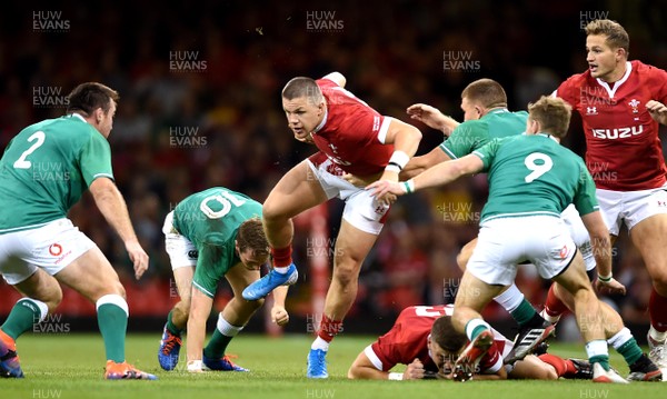 310819 - Wales v Ireland - Under Armour Series - Steff Evans of Wales is tackled by Andrew Conway of Ireland