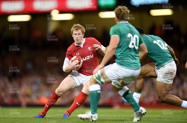 310819 - Wales v Ireland - Under Armour Series - Rhys Patchell of Wales looks for a way through