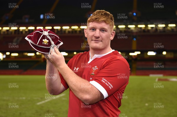 310819 - Wales v Ireland - Under Armour Series - Rhys Carre after receiving his first cap