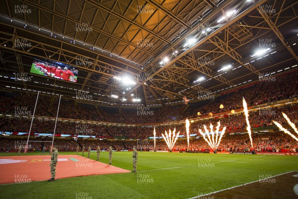310819 - Wales v Ireland - Under Armour Summer Series - RWC Warm Up - General View of the Principality Stadium 