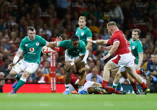 310819 - Wales v Ireland, Under Armour Summer Series 2019 - Bundee Aki of Ireland looks to break away