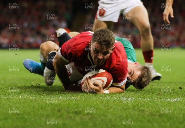 310819 - Wales v Ireland, Under Armour Summer Series 2019 - Elliot Dee of Wales is tackled by Garry Ringrose of Ireland just short of the try line
