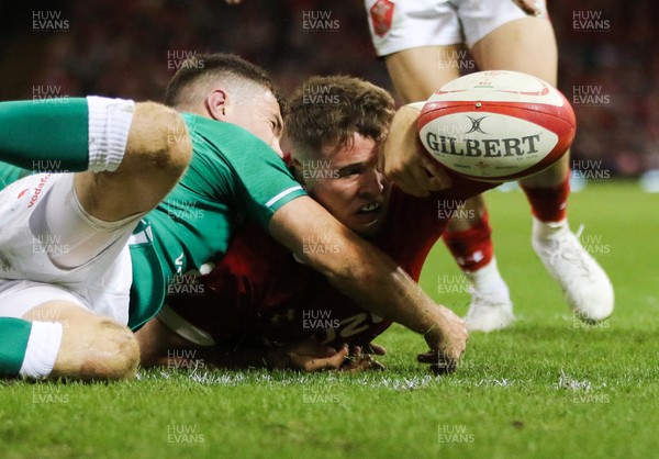 310819 - Wales v Ireland, Under Armour Summer Series 2019 - Elliot Dee of Wales has the ball knocked from he grasp to be denied a try