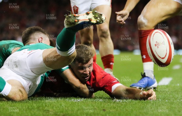 310819 - Wales v Ireland, Under Armour Summer Series 2019 - Elliot Dee of Wales has the ball knocked from he grasp to be denied a try