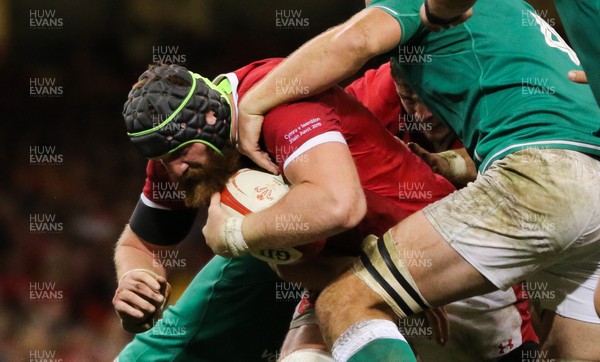 310819 - Wales v Ireland, Under Armour Summer Series 2019 - Jake Ball of Wales powers forward