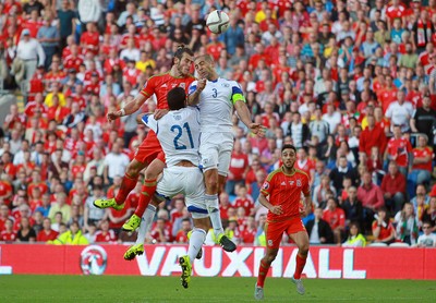 060915 - Wales v Israel - UEFA European Championship Qualifier - Gareth Bale of Wales goal in the final minute is disallowed