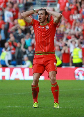 060915 - Wales v Israel - UEFA European Championship Qualifier - A crushed Gareth Bale of Wales as his last minute goal is disallowed