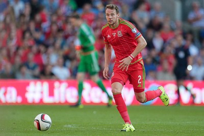 060915 - Wales v Israel - UEFA European Championship Qualifier - Chris Gunter of Wales