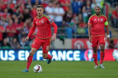 060915 - Wales v Israel - UEFA European Championship Qualifier - Aaron Ramsey and Ashley Williams of Wales