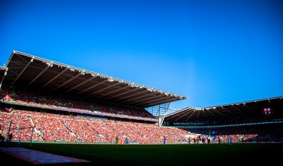 060915 - Wales v Israel, UEFA European Championship 2016 Qualifying match - A general view of the match as Wales take on Israel in front of a capacity crowd at the Cardiff City Stadium