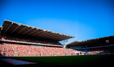 060915 - Wales v Israel, UEFA European Championship 2016 Qualifying match - A general view of the match as Wales take on Israel in front of a capacity crowd at the Cardiff City Stadium