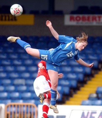 300306 - Wales v Israel - FIFA Women's World Cup - Euro Group 8 Israel's Adi Stein heads the ball away 