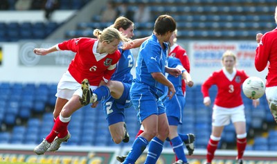300306Wales v Israel FIFA Womens World Cup, Cardiff, Wales Wales' Jayne Ludlow heads at goal �Huw Evans, Cardiff 