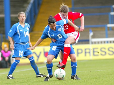 300306Wales v Israel FIFA Womens World Cup, Cardiff, Wales Israels' Maital Dayan holds off Katie Williams �Huw Evans, Cardiff 