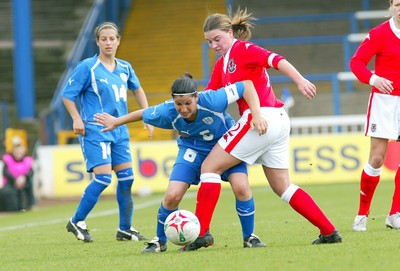 300306Wales v Israel FIFA Womens World Cup, Cardiff, Wales Israels' Maital Dayan holds off Katie Williams �Huw Evans, Cardiff 