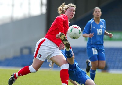 300306Wales v Israel FIFA Womens World Cup, Cardiff, Wales Wales' Jenna Hopkins is challenged by Michal Ravitz �Huw Evans, Cardiff 