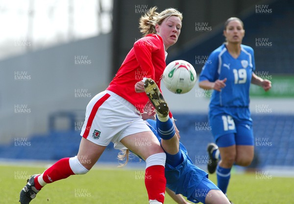 300306Wales v Israel FIFA Womens World Cup, Cardiff, Wales Wales' Jenna Hopkins is challenged by Michal Ravitz �Huw Evans, Cardiff 