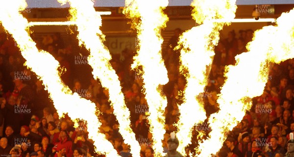 010220 - Wales v Italy, Guinness Six Nations -    Pre match pyrotechnics