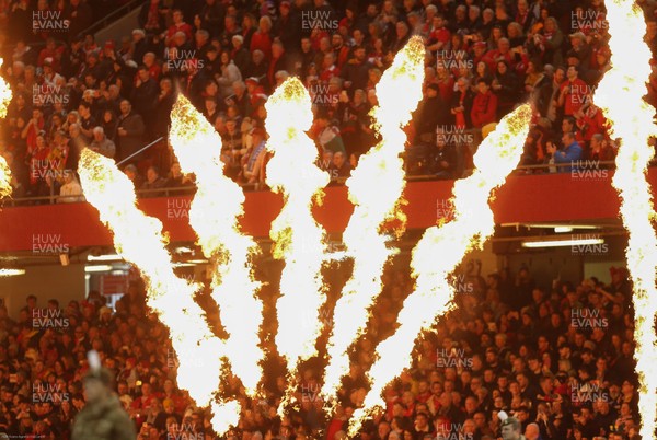 010220 - Wales v Italy, Guinness Six Nations -    Pre match pyrotechnics
