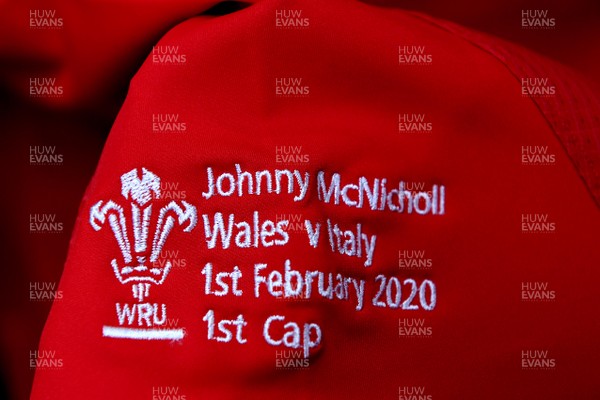 010220 - Wales v Italy - Guinness Six Nations - Johnny McNicholl first cap jersey