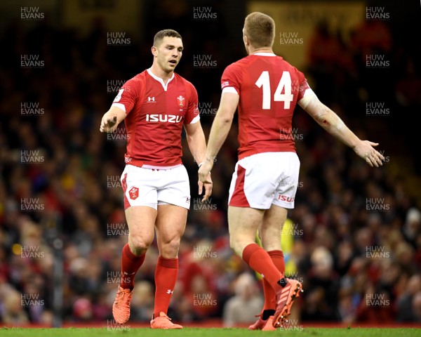 010220 - Wales v Italy - Guinness Six Nations - George North and Johnny McNicholl of Wales