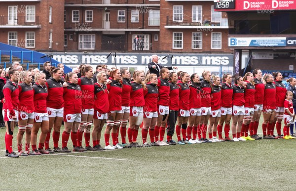 020220 - Wales v Italy, 2020 Women's Six Nations - The Wales team sing the national anthem