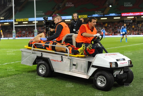 050915 -  Wales v Italy - Dove Men Test 2015 -Rhys Webb of Wales leaves the field