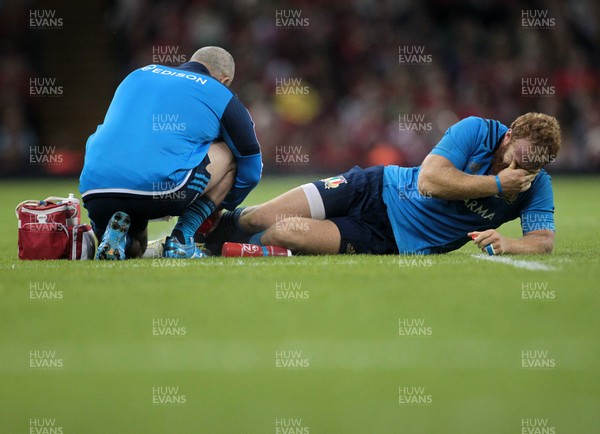 050915 - Wales v Italy - Dove Men Test - Gonzalo Garcia of Italy is down injured