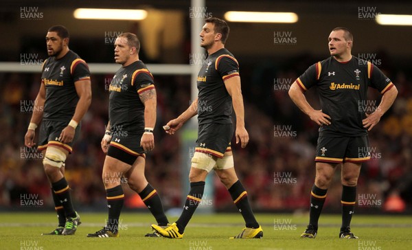 050915 - Wales v Italy - Dove Men Test - Dejected Taulupe Faletau, Paul James, Sam Warburton and Ken Owens