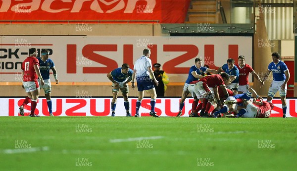 051220 - Wales v Italy, Autumn Nations Cup 2020 - Isuzu branding at stadium
