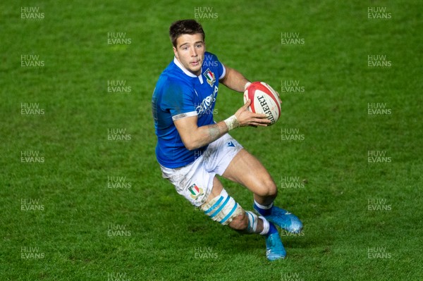 051220 - Wales v Italy - Autumn Nations Cup 2020 - Luca Sperandio of Italy 