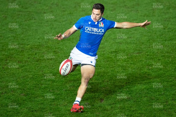 051220 - Wales v Italy - Autumn Nations Cup 2020 - Jacopo Trulla of Italy 