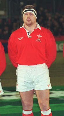 070298 - Wales v Italy - Italy Tour -  Dai Young lines up for the anthems