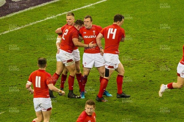 110318 - Wales v Italy, Nat West 6 Nations Championship -  Hadleigh Parkes celebrates his first half try 