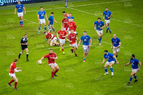 110318 - Wales v Italy, Nat West 6 Nations Championship - Rhys Patchell of Wales catches the ball 