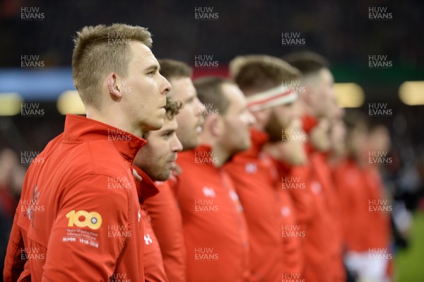 110318 - Wales v Italy - NatWest 6 Nations 2018 - Liam Williams of Wales during the anthems
