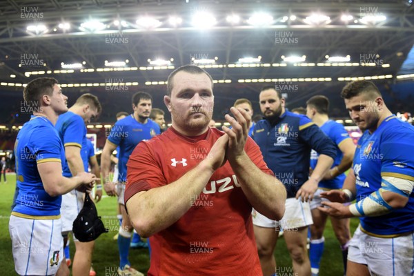110318 - Wales v Italy - NatWest 6 Nations 2018 - Ken Owens of Wales at the end of the game