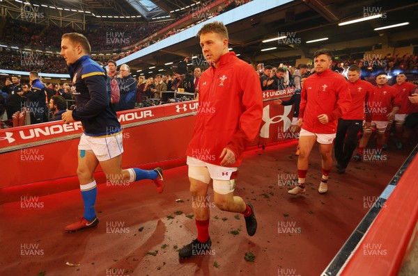 110318 - Wales v Italy - Natwest 6 Nations Championship - James Davies of Wales walks out into the stadium