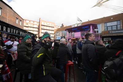 140326 - Wales v Italy - Guinness Six Nations - Fans in Cardiff Arms Park ahead of the game 