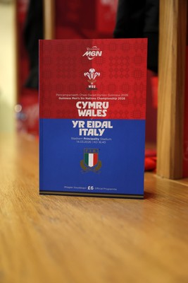 140326 - Wales v Italy - Guinness Six Nations Championship - Wales dressing room before the game
