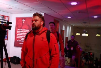 140326 - Wales v Italy - Guinness Six Nations Championship - Tomas Francis of Wales arrives at the stadium