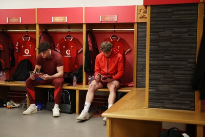 140326 - Wales v Italy - Guinness Six Nations Championship - Eddie James and Ellis Mee of Wales arrives at the stadium