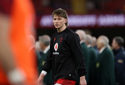 140326 - Wales v Italy - Guinness Six Nations Championship - Ellis Mee of Wales during the warm up