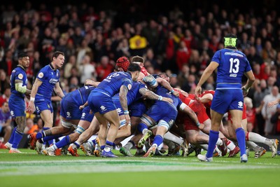 140326 - Wales v Italy - Guinness Six Nations Championship - Wales push over for Dewi Lake of Wales to score a try