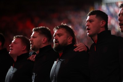 140326 - Wales v Italy - Guinness Six Nations Championship - Tomas Francis of Wales sings the anthem