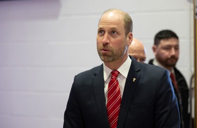 140326 - Wales v Italy, Guinness Six Nations 2026 - HRH The Prince of Wales arrives at the Principality Stadium ahead of Wales v Italy