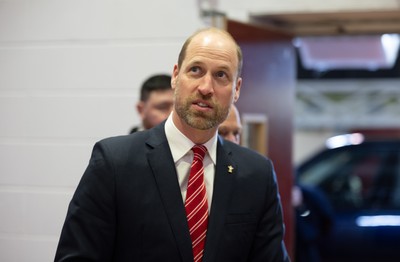 140326 - Wales v Italy, Guinness Six Nations 2026 - HRH The Prince of Wales arrives at the Principality Stadium ahead of Wales v Italy